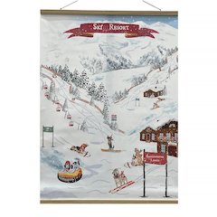 Winter Dogs Ski Resort Banner 48"H
