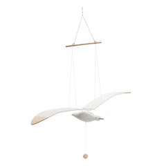 Hanging Wood Sea Bird Decor 37"H