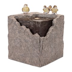 Bubbling Stone Fountain with Bird Accents 19"H