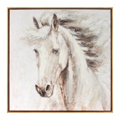Framed Horse Canvas Art 24"SQ