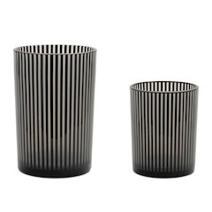 Srtiped Glass Candle Holder (Set of 2)