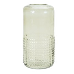 Green Textured Glass Candle Holder Vase 9.5"H