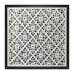 Framed Floral Wall Decor Under Glass 19.5"SQ
