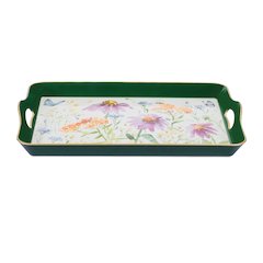 Wildflower Insect Print Tray with Handles 17"L