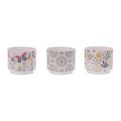 Stone Floral Patterned Planter (Set of 3)