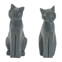 Modern Sitting Cat Statue (Set of 4)