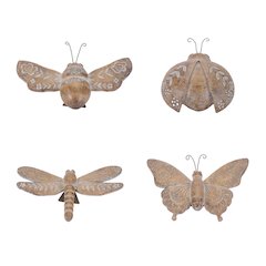 Floral Etched Insect Shelf Sitter (Set of 4)