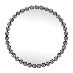 Round Beaded Metal Wall Mirror 23.5"D