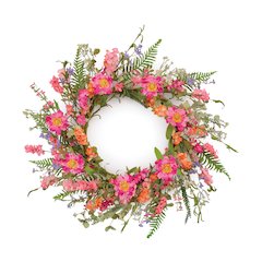 Mixed Floral and Foliage Wreath 20"D