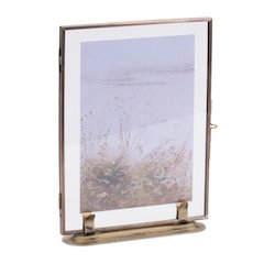 Copper Framed Floral Artwork 7.5"L