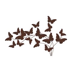 Rusted Metal Butterfly Wall Sculpture 28.75"L