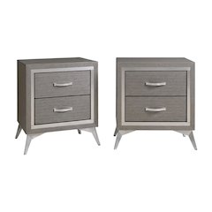 Huxley Wood Nightstand in Gray (Set of 2)