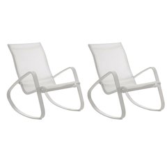 Outdoor Patio Sling Lounge Chair Set Of 2 With Comfortable Armrests