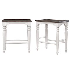 French Chic 24" Backless Barstools | Set of 2  Kitchen Island Counter Stools
