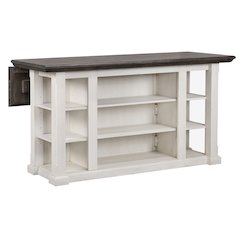 3PC Fully Assembled 71" Dropleaf Kitchen Island Set w 2 Backless Stools