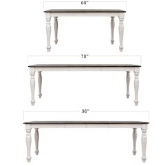 French Chic 60"-78"-96" Wide Extendable Dining Table