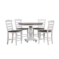 48" Round Adjustable 30”H or 36” Counter Height Pedestal Dining Table Set