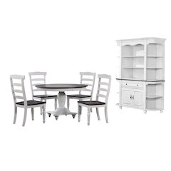 48" Round Adjustable 30”H or 36” Counter Height Pedestal Dining Table Set