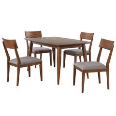Mid Century 5 Piece 60" Rectangular Dining Table Set