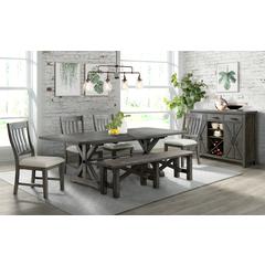 Trestle 7 Piece Dining Set with Bench