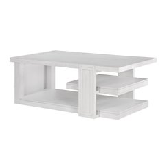 Dover 30” x 50” Wide Rectangular Coffee Cocktail Table with Storage Shelves