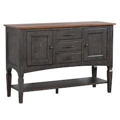 54" Buffet Server Table with Cabinets Drawers and Shelf