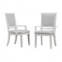 Dining Chair with Arms | Padded Upholstered Seat & Back Armchair | Set of 2
