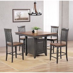 5 Piece Counter Height Extendable 42-54" Pub Dining Room Kitchen Bistro Table