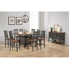 5 PC Counter Height Extendable 42-54" Pub Dining Table Set with