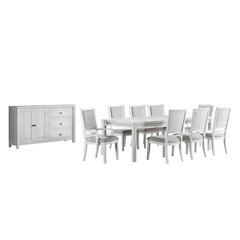 10PC 60-78-96" Rectangular Expandable Dining Table Set