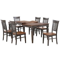 60-78" Rectangular Expandable Butterfly Leaf Dining Table Set with 6 Chairs