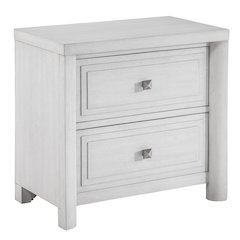 Dover 2 Drawer Nightstand, Contemporary Bedside Table w Built-In USB A/C