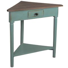 Cottage Corner End Table with Shelf