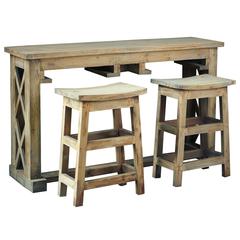 Cottage 60" Rectangular Narrow Counter Height 3 Piece Dining Table Set
