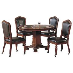5 Piece Bellagio 48" Round Dining and Poker Table Set