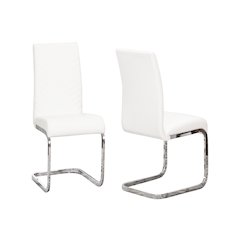 Mist Faux Leather Dining Chairs, S-Shaped Polished Chrome Cantilever Base
