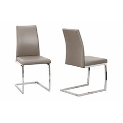 Sela Upholstered Breuer Dining Chairs, S-Shaped Chrome Cantilever Base