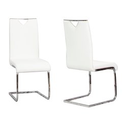 Doral Faux Leather Upholstered Dining Chairs, S-Shaped Chrome Cantilever Base