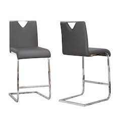 Doral 24" Faux Leather Upholstered Barstools, 2 Counter Height Stools