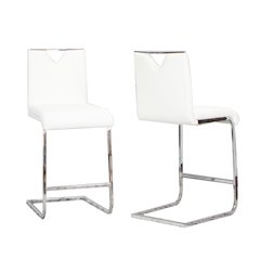 Doral 24" Faux Leather Upholstered Barstools, 2 Counter Height Stools