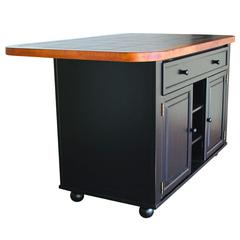 3 Piece Antique Black Kitchen Island Set