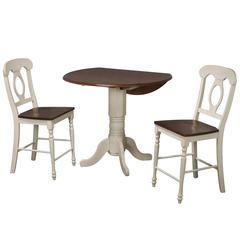 Andrews 3 Piece 42" Round Extendable Drop Leaf Pub Table Set