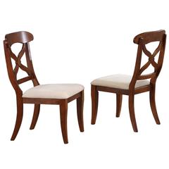 Andrews Cross Back Upholstered Dining Side Chair