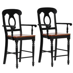 Black Cherry Selections Napoleon Barstool with Arms