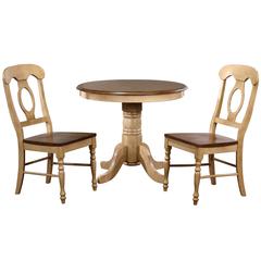 Brook 3 Piece 36" Round Dining Set with Napoleon Chairs