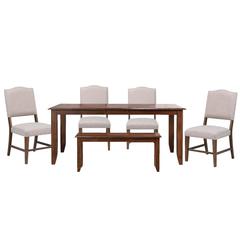Simply Brook 6 Piece 72" Rectangular Extendable Table Dining Set with Bench