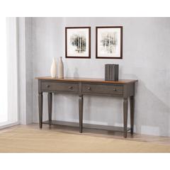 Sofa Table | Distressed Brown and Ash Gray Solid Wood
