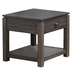 Shades of Gray End Table with Drawer and Shelf