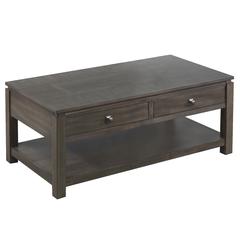 Shades of Gray Coffee Table with Drawers and Shelf