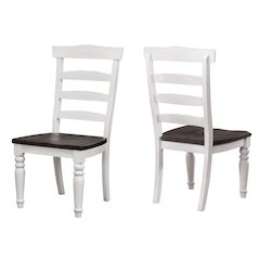 French Chic Ladder Back Chairs | Set of 2 Highback Chairs